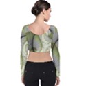 Graphic Fractal Eddy Curlicue Leaf Velvet Long Sleeve Crop Top View2