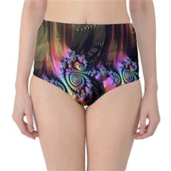 Fractal Colorful Background Classic High-waist Bikini Bottoms