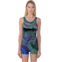 Fractal Abstract Line Wave Design One Piece Boyleg Swimsuit View1
