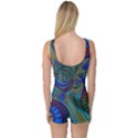 Fractal Abstract Line Wave Design One Piece Boyleg Swimsuit View2
