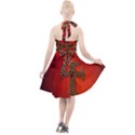 Wonderful Celtic Cross On Vintage Background Halter Party Swing Dress  View2