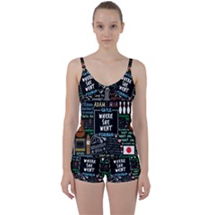 Book Quote Collage Tie Front Two Piece Tankini