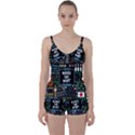 Book Quote Collage Tie Front Two Piece Tankini View1