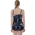 Book Quote Collage Tie Front Two Piece Tankini View2