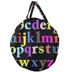 Alphabet Letters Colorful Polka Dots Letters In Lower Case Giant Round Zipper Tote