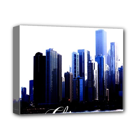 Abstract Of Downtown Chicago Effects Deluxe Canvas 14  X 11  (stretched)