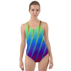 Abstract Fractal Multicolored Background Cut-out Back One Piece Swimsuit