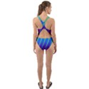 Abstract Fractal Multicolored Background Cut-Out Back One Piece Swimsuit View2