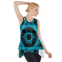 Transparent Triangles Side Drop Tank Tunic