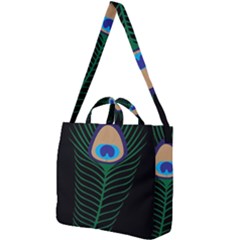 Peacock Feather Square Shoulder Tote Bag