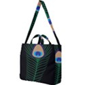 Peacock Feather Square Shoulder Tote Bag View1