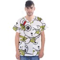 Panda China Chinese Furry Men s V-Neck Scrub Top View1