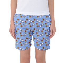 Lamb Pattern Blue Women s Basketball Shorts