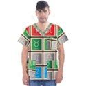 Set Of The Twelve Signs Of The Zodiac Astrology Birth Symbols Men s V-Neck Scrub Top View1