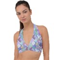 Colorful Background Multicolored Halter Plunge Bikini Top View1