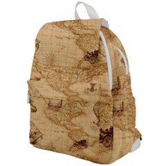 Map Discovery America Ship Train Top Flap Backpack by Sudhe