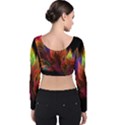 Abstract Digital Art Fractal Velvet Long Sleeve Crop Top View2
