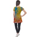 Bubbles Abstract Lights Yellow Puff Sleeve Tunic Top View2