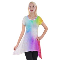 Psychedelic Background Wallpaper Short Sleeve Side Drop Tunic