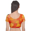 Background Pattern Of Orange Mosaic Velvet Short Sleeve Crop Top  View2