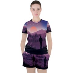Dusk Sunset Dawn Sky Evening Women s Tee And Shorts Set