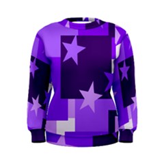 Purple Stars Pattern Shape Women s Sweatshirt by Alisyart