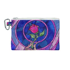 Enchanted Rose Stained Glass Canvas Cosmetic Bag (medium) by Sudhe