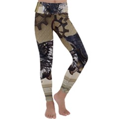 Awesome Steampunk Unicorn With Wings Kids  Lightweight Velour Classic Yoga Leggings