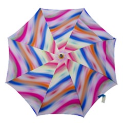 Vivid Colorful Wavy Abstract Print Hook Handle Umbrellas (small)