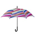 Vivid Colorful Wavy Abstract Print Hook Handle Umbrellas (Small) View3