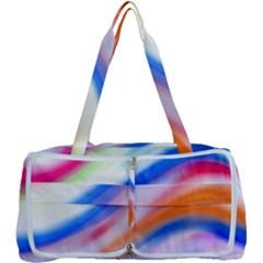 Vivid Colorful Wavy Abstract Print Multi Function Bag