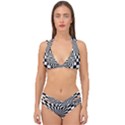 Optical Illusion Chessboard Tunnel Double Strap Halter Bikini Set View1