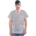 Illusion Form Shape Curve Design Men s V-Neck Scrub Top View1