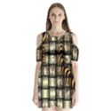 Graphics Abstraction The Illusion Shoulder Cutout Velvet One Piece View1