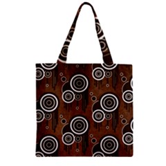 Abstract Background Brown Swirls Zipper Grocery Tote Bag by Pakrebo