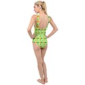 Holiday Tropical Smiley Face Palm Cross Front Low Back Swimsuit View2
