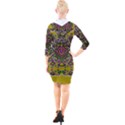Ornate Dots And Decorative Colors Quarter Sleeve Hood Bodycon Dress View2