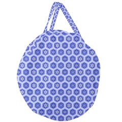 Hexagonal Pattern Unidirectional Blue Giant Round Zipper Tote by Mariart