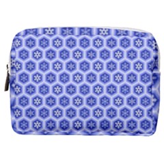 Hexagonal Pattern Unidirectional Blue Make Up Pouch (medium) by Mariart