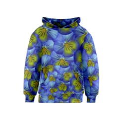 Flowers Pansy Background Purple Kids  Pullover Hoodie by Mariart