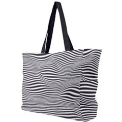 Retro Psychedelic Waves Pattern 80s Black And White Simple Shoulder Bag by genx