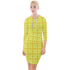 Traditional Patterns Chrysanthemum Quarter Sleeve Hood Bodycon Dress