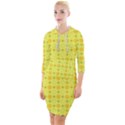 Traditional Patterns Chrysanthemum Quarter Sleeve Hood Bodycon Dress View1