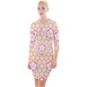 Floral Design Seamless Wallpaper Quarter Sleeve Hood Bodycon Dress View1