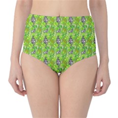 Maple Leaf Plant Seamless Pattern Classic High-waist Bikini Bottoms