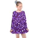Textile Cross Pattern Square Kids  Long Sleeve Dress View1