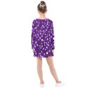 Textile Cross Pattern Square Kids  Long Sleeve Dress View2