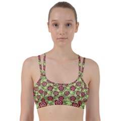 Seamless Pattern Leaf The Pentagon Line Them Up Sports Bra