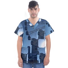 Navy Pier Chicago Men s V-neck Scrub Top
