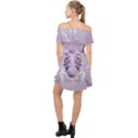 Happy Easter, Easter Egg With Flowers In Soft Violet Colors Off Shoulder Chiffon Dress View2